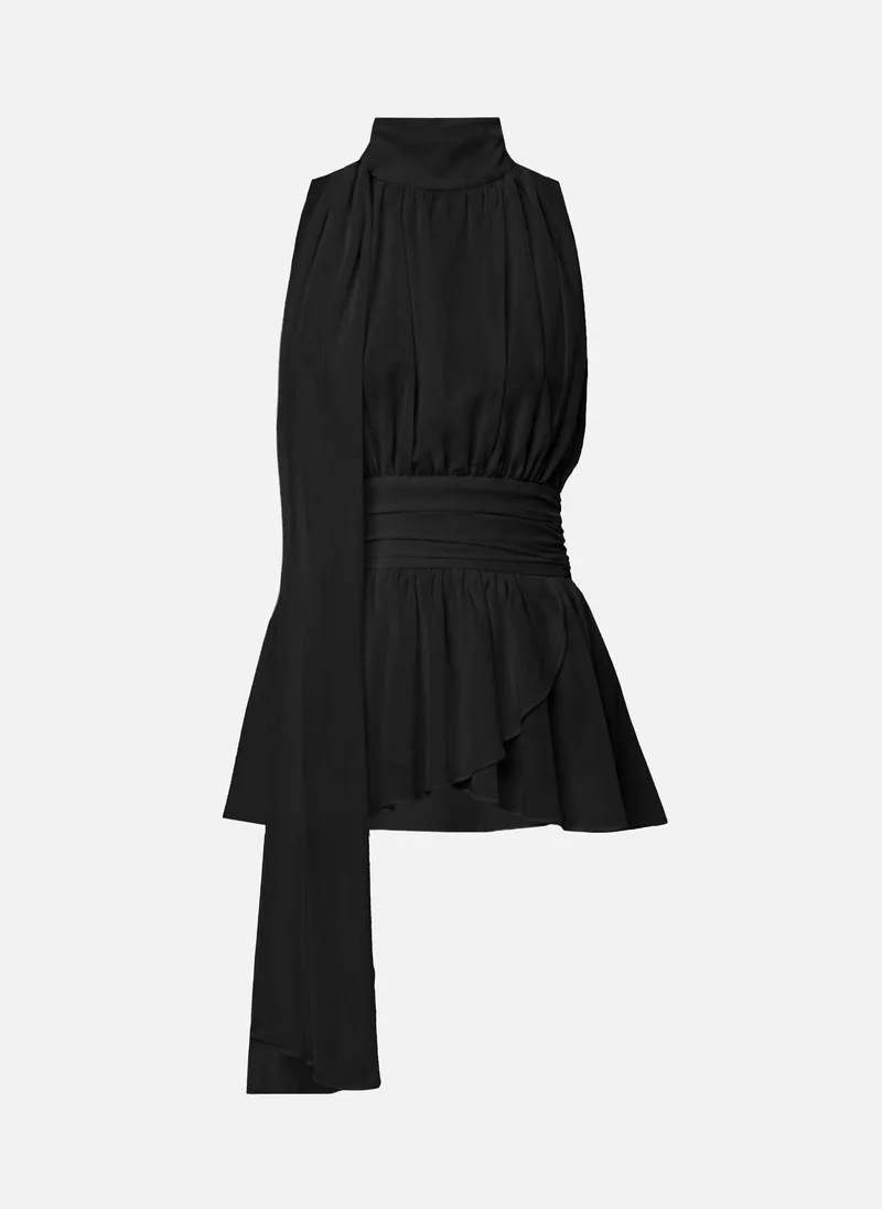 Lichi  Maxi dress with ribbons on the bodice and a semi-sheer skirt for Women | Best Price UAE