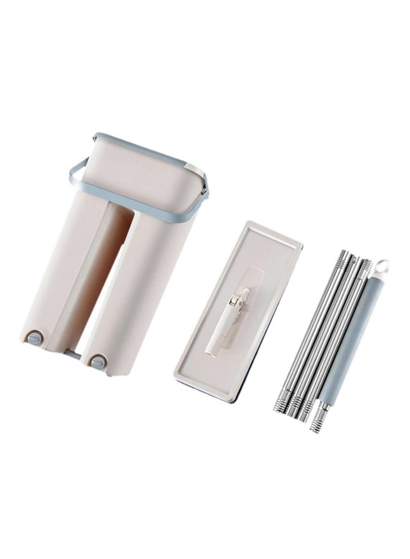 DubaiGallery Wringing Flat Bucket Hand Washing Flat Mop Telescopic Rod Microfiber Mop Set Bathroom Kitchen Floor Cleaner  - Image 3