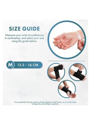 2Pcs Wrist Hand Brace Elastic Support with Adjustable Strap Ideal for Carpal Relief Tendonitis Sprains Injury or Sports Use no Metal bar Without inhibiting Flexibility Left Right Black - view 4