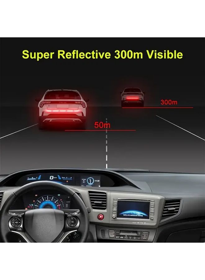2 Pcs Yellow Car Strong Reflective Stickers Bumper Trunk Mirror Waterproof Self Adhesive High Visibility At Night - Image 4