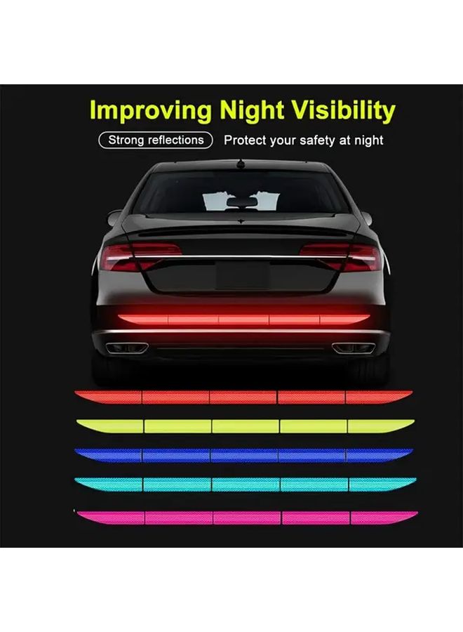 2 Pcs Yellow Car Strong Reflective Stickers Bumper Trunk Mirror Waterproof Self Adhesive High Visibility At Night - Image 1
