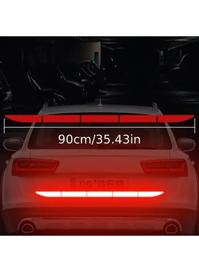 2 Pcs Yellow Car Strong Reflective Stickers Bumper Trunk Mirror Waterproof Self Adhesive High Visibility At Night - Image 2