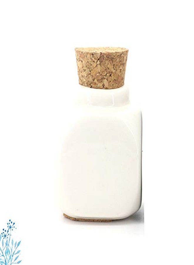 USRommaner 1 Pcs Tiny Porcelain Dappen Dish with Anti-evaporation Wooden Cork Top,Nail Art Acrylic Liquid Porcelain Dappen Cup Monomer Dappen Dish Glitter Powder Container Holder (White) - Image 1