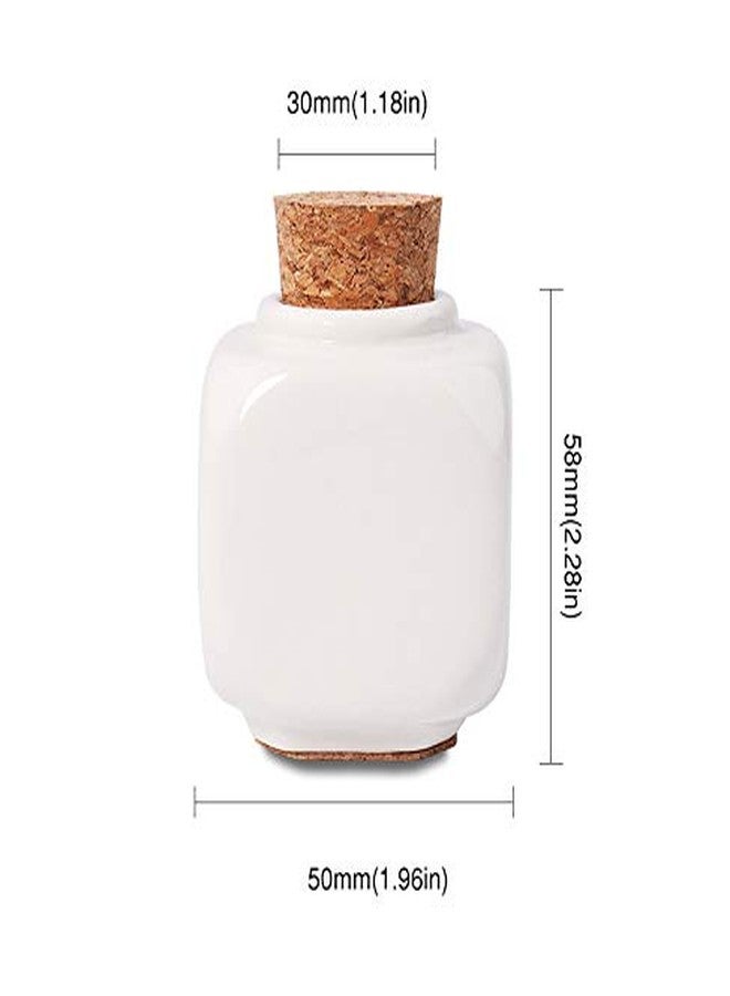 USRommaner 1 Pcs Tiny Porcelain Dappen Dish with Anti-evaporation Wooden Cork Top,Nail Art Acrylic Liquid Porcelain Dappen Cup Monomer Dappen Dish Glitter Powder Container Holder (White) - Image 4