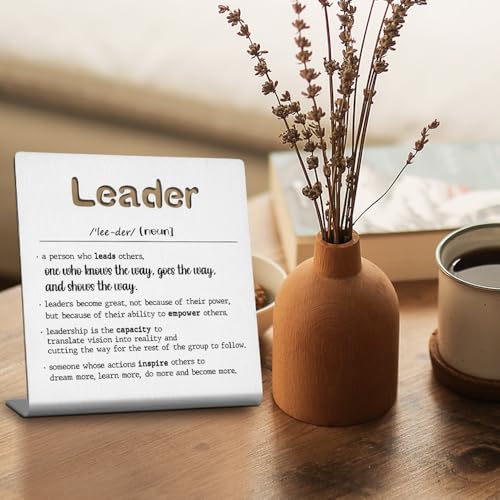 FOKCBOCM Thank You Leader Gifts for Boss Mentor Teacher Retirement Farewell Going Away New Job Leaving Gift Birthday for Leader Mentor Leader Definition Decorative Sign. - Image 3