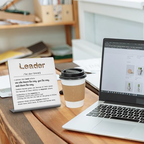 FOKCBOCM Thank You Leader Gifts for Boss Mentor Teacher Retirement Farewell Going Away New Job Leaving Gift Birthday for Leader Mentor Leader Definition Decorative Sign. - Image 4