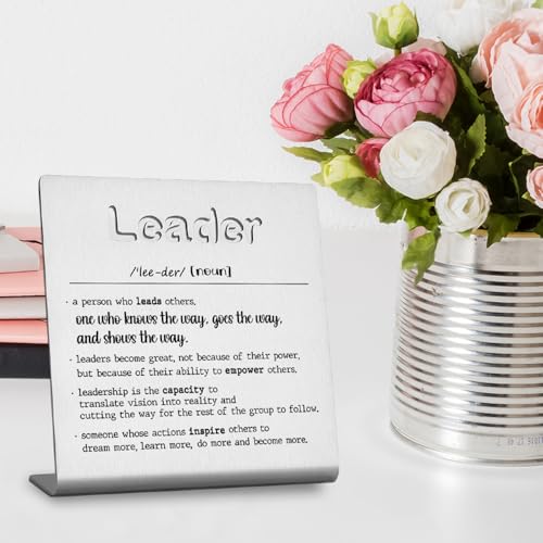 FOKCBOCM Thank You Leader Gifts for Boss Mentor Teacher Retirement Farewell Going Away New Job Leaving Gift Birthday for Leader Mentor Leader Definition Decorative Sign. - Image 5