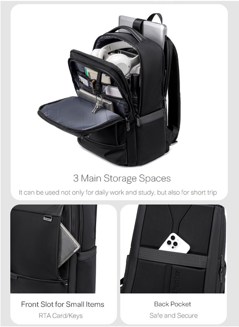 ARCTIC HUNTER Business Travel Laptop Backpack, Durable Large School Laptop Bag Office Back Bag with Laptop and Tablet Compartment for Men, Black  - Image 5