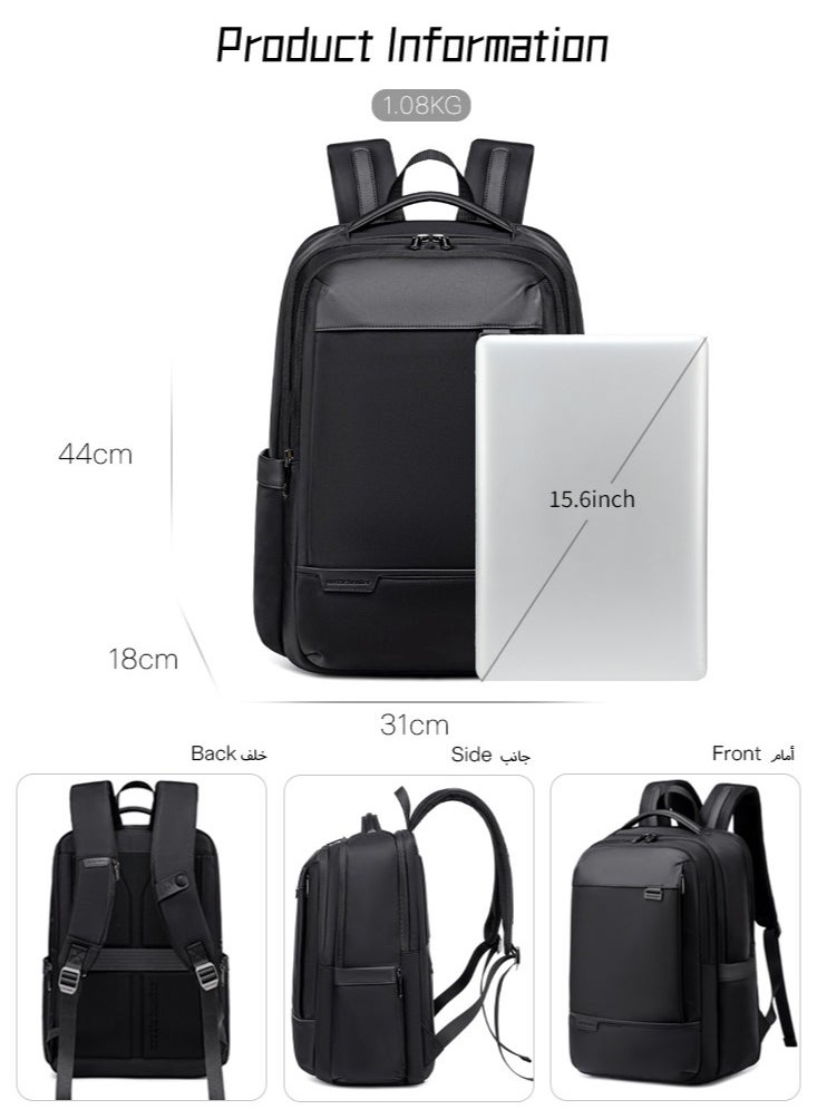 ARCTIC HUNTER Business Travel Laptop Backpack, Durable Large School Laptop Bag Office Back Bag with Laptop and Tablet Compartment for Men, Black  - Image 3