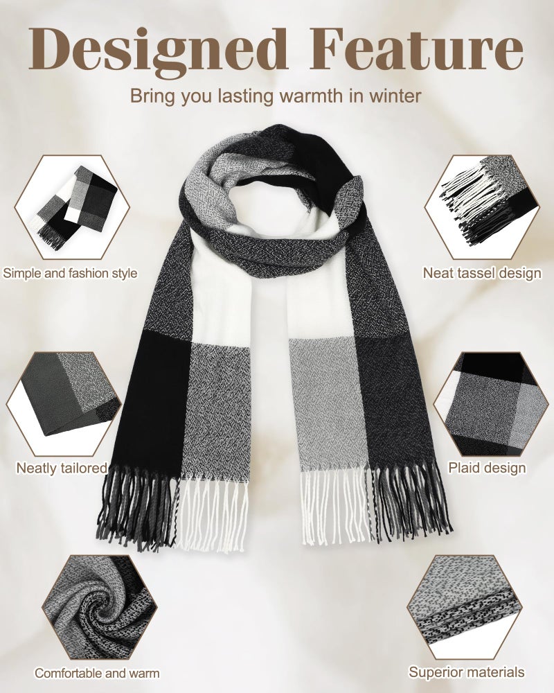 YSense Winter Scarf for Women, Fashion Long Plaid Scarves Warm Big Tartan Blanket Wrap Shawl Ladies Gifts - Image 2