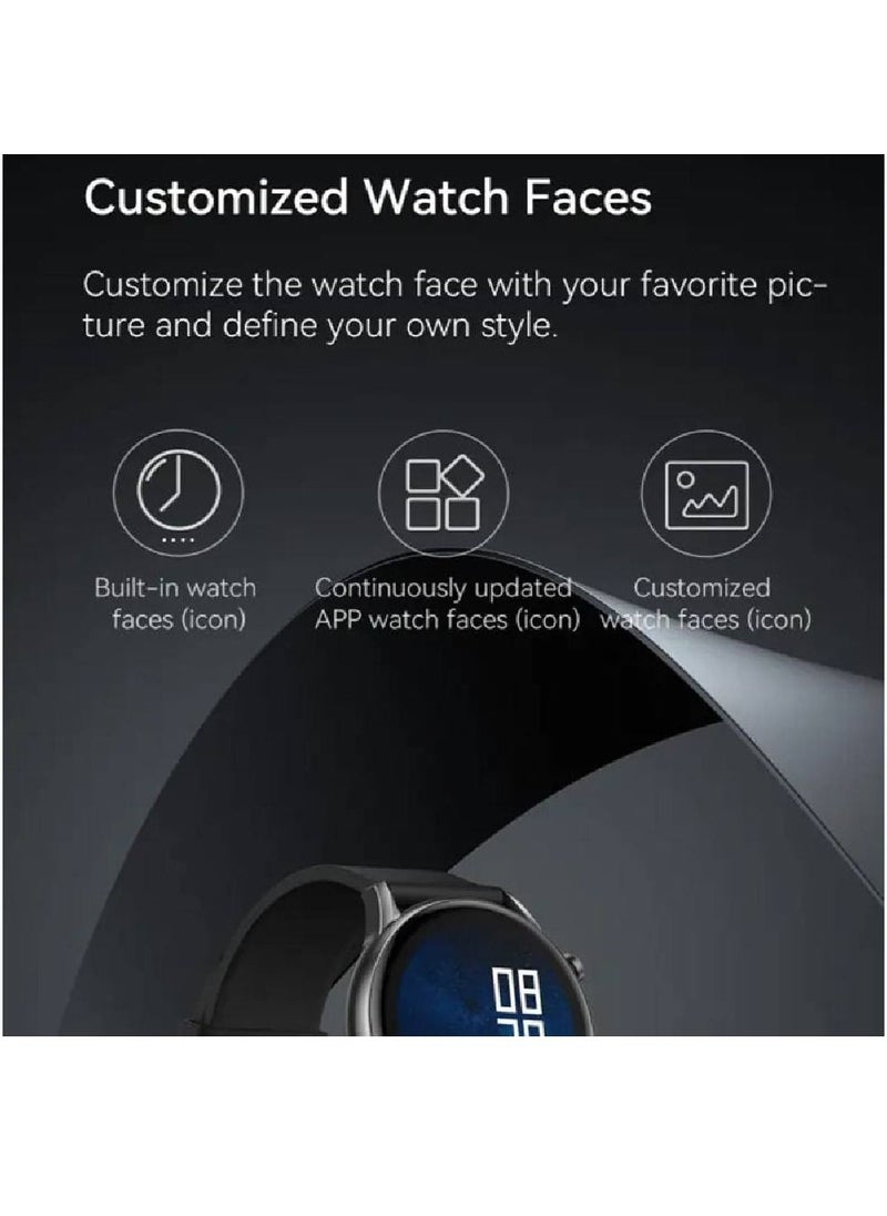 miYou RT2 HD Screen Heart Rate Monitor 12 Sport Models IP68 Waterproof Bluetooth Calling Smartwatch Black  - Image 3