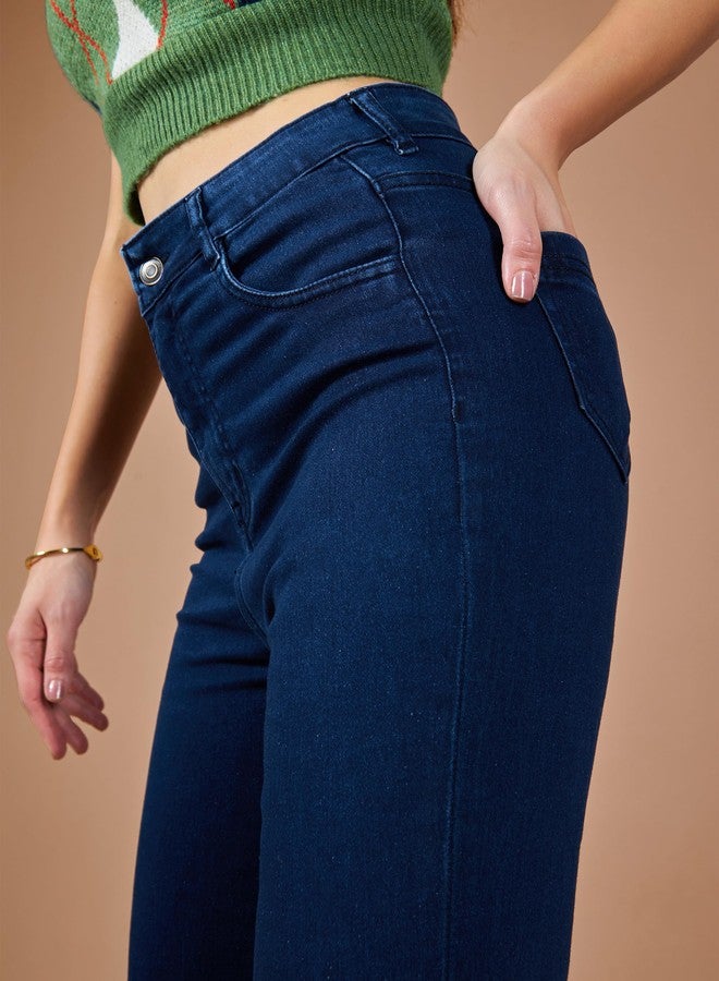 مس تشايس بنطلون جينز نسائي ضيق بخصر عالٍ قابل للتمدد من Miss Chase (مقاسات كبيرة) (MCAW18DEN02-77-323-34، أزرق فضائي، 34) - Image 4