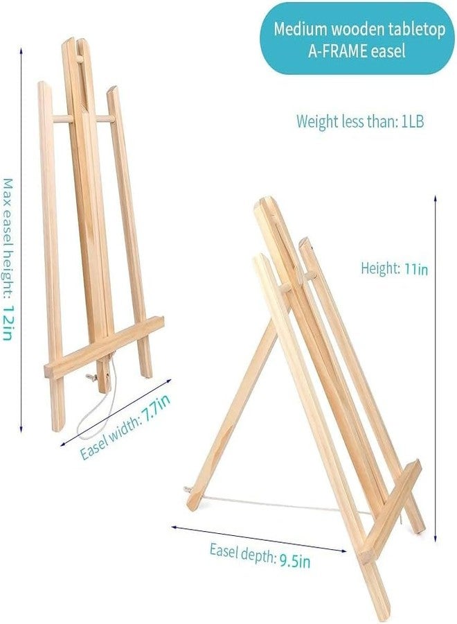 DSUWAZU 11.8" Wood Easels, Small Tabletop Display Stand, Tripod, Painting Party Easel, Kids Student Tabletop Easels for Painting, Portable Canvas Photo Picture Sign Holder - Image 2