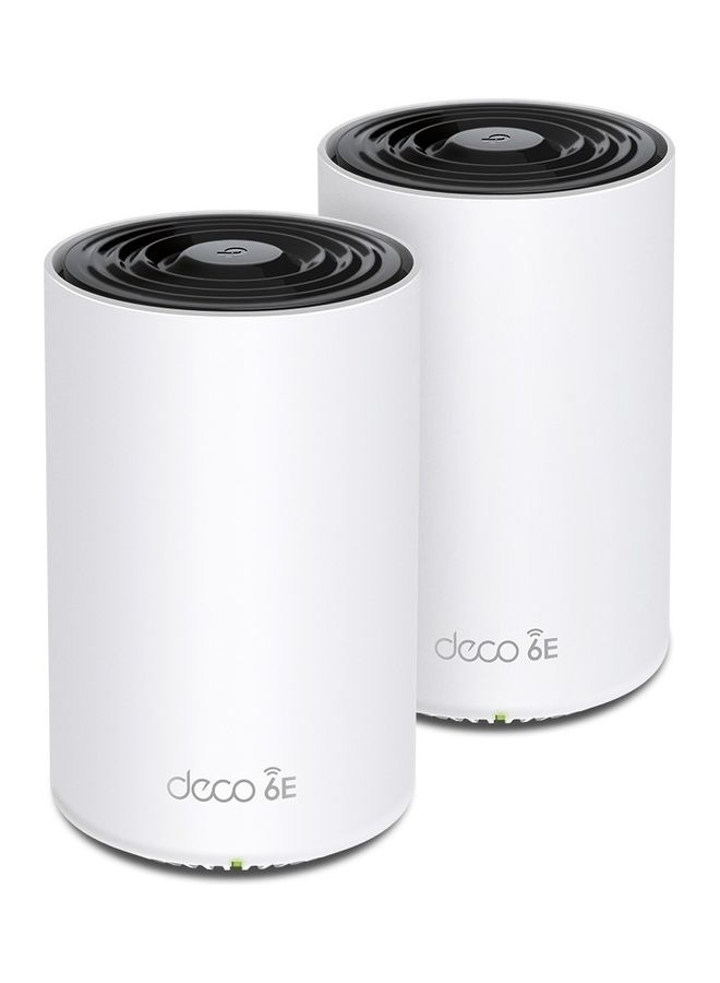 تي بي لينك نظام شبكي Deco AXE5400 ثلاثي الموجات WiFi 6E (Deco XE75 Pro) - منفذ WAN/LAN 2.5 جيجا، يغطي ما يصل إلى 5500 قدم مربع، يستبدل جهاز توجيه WiFi وموسع، شبكة مدفوعة بالذكاء الاصطناعي، نطاق 6 جيجا هرتز جديد، عبوتان - Image 1