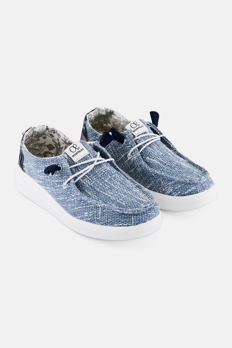 Ocean Pacific أحذية كاجوال نسائية مزودة بأربطة، زرقاء - Image 1