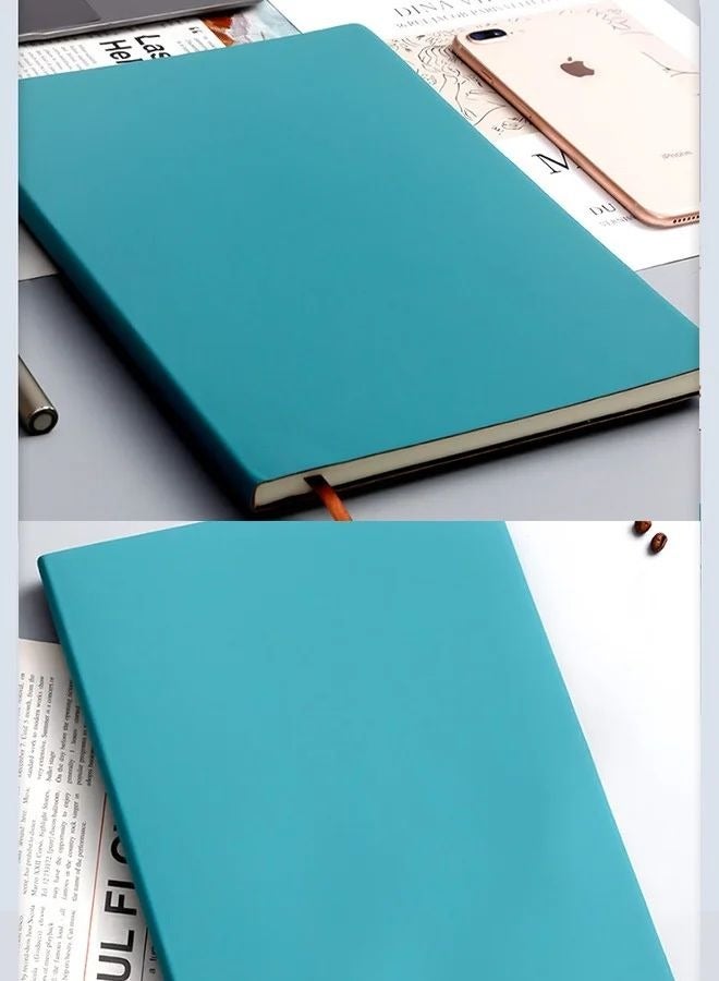 دي تي جي بي دفتر ملاحظات مقاس A4، دفتر ملاحظات بسيط من الجلد المقلد ذو الغلاف الصلب المضغوط، دفتر ملاحظات مكتبي للأعمال، 200 صفحة باللون الأزرق - Image 2