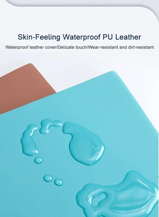 دي تي جي بي دفتر ملاحظات مقاس A4، دفتر ملاحظات بسيط من الجلد المقلد ذو الغلاف الصلب المضغوط، دفتر ملاحظات مكتبي للأعمال، 200 صفحة باللون الأزرق - Image 3