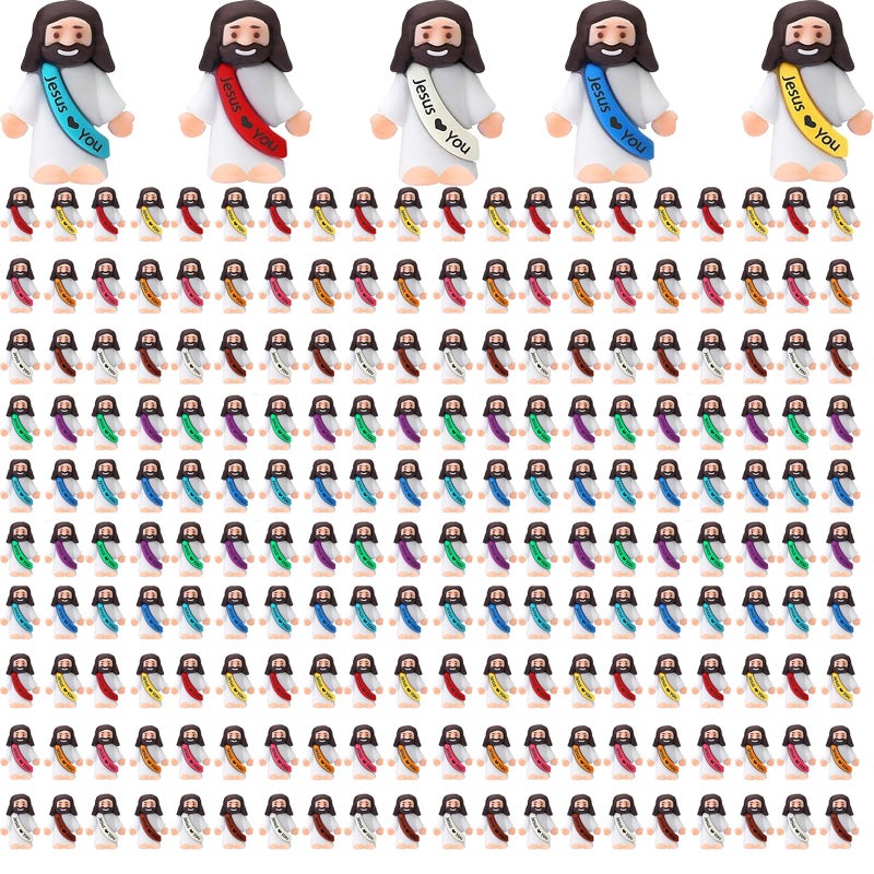 IEUHDKWL 200pcs Mini Jesus Figurines in Bulk Tiny Jesus Figures Hide and Seek Religious Party Favors Sunday School Baptism Gifts - Image 2