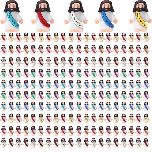 IEUHDKWL 200pcs Mini Jesus Figurines in Bulk Tiny Jesus Figures Hide and Seek Religious Party Favors Sunday School Baptism Gifts - Image 1