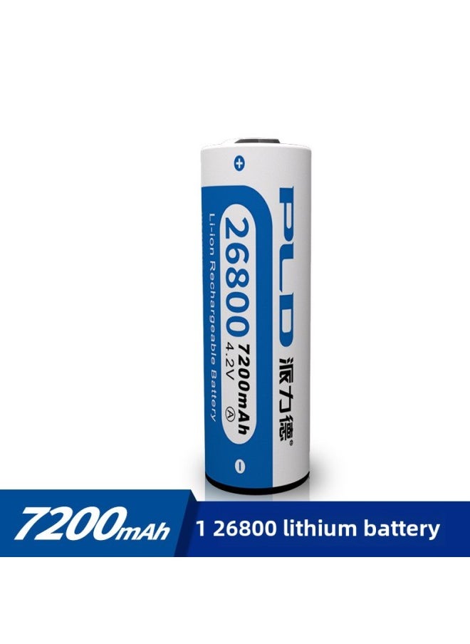 Generic - Pareto 26800A Pointed Lithium Battery High Capacity 7200 MA Flashlight Rechargeable Lithium Battery-Color:Blue - Image 1