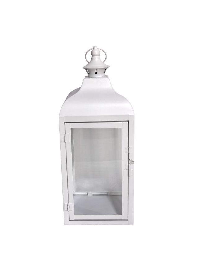 Celia Decorative Hanging Metal Candle Lantern White 41 x 16.5 x 16.5 cm HD-2304