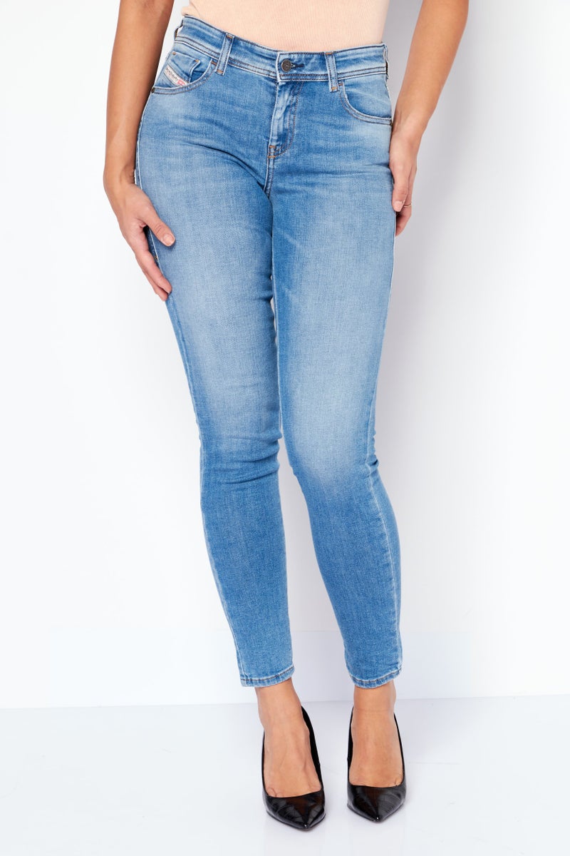 DIESEL جينز ضيق للنساء قابل للتمدد، أزرق - Image 1