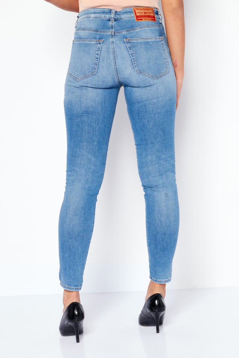 DIESEL جينز ضيق للنساء قابل للتمدد، أزرق - Image 4