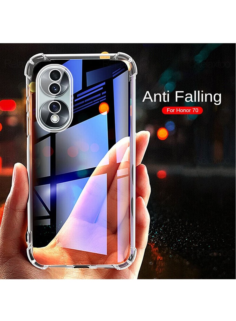 BORTONY Honor 70 Pro Case with Camera Protection Shock Absorption Bumper Soft Transparent Protective Cover For Huawei Honor 70 Pro - Image 2
