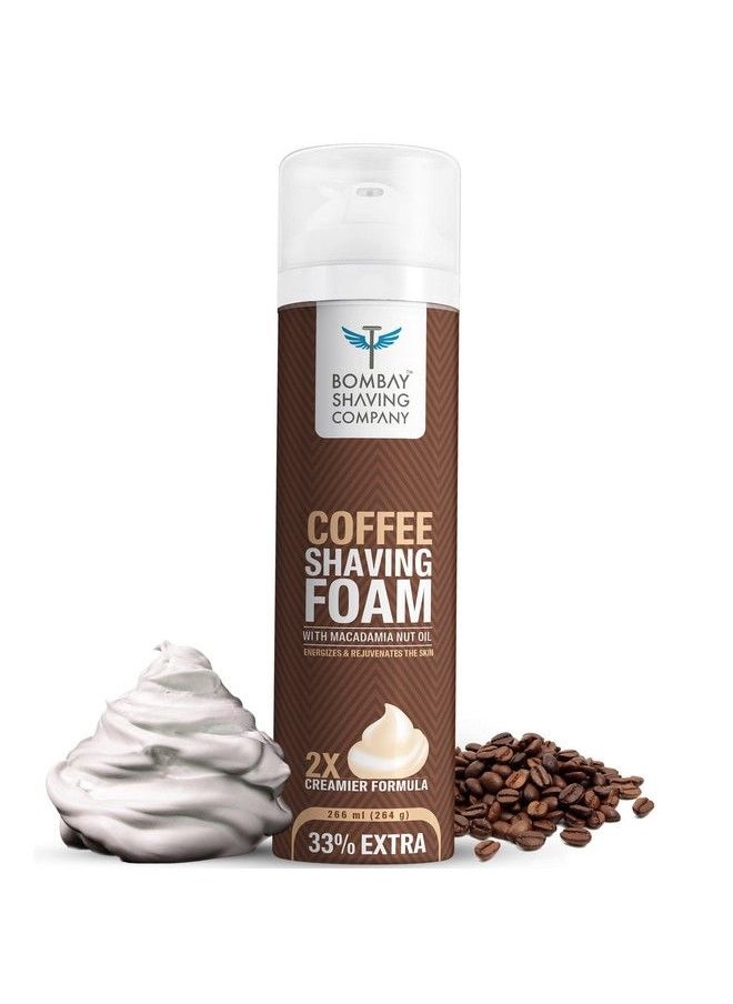 BOMBAY SHAVING COMPANY Coffee Shaving Foam With Coffee Extracts Macadamia Nut Oil Olive Oil And 2X Creamier Formulae For Superior Glide And Protection 266 Ml (33% Extra) Pack Of 2  - Image 3