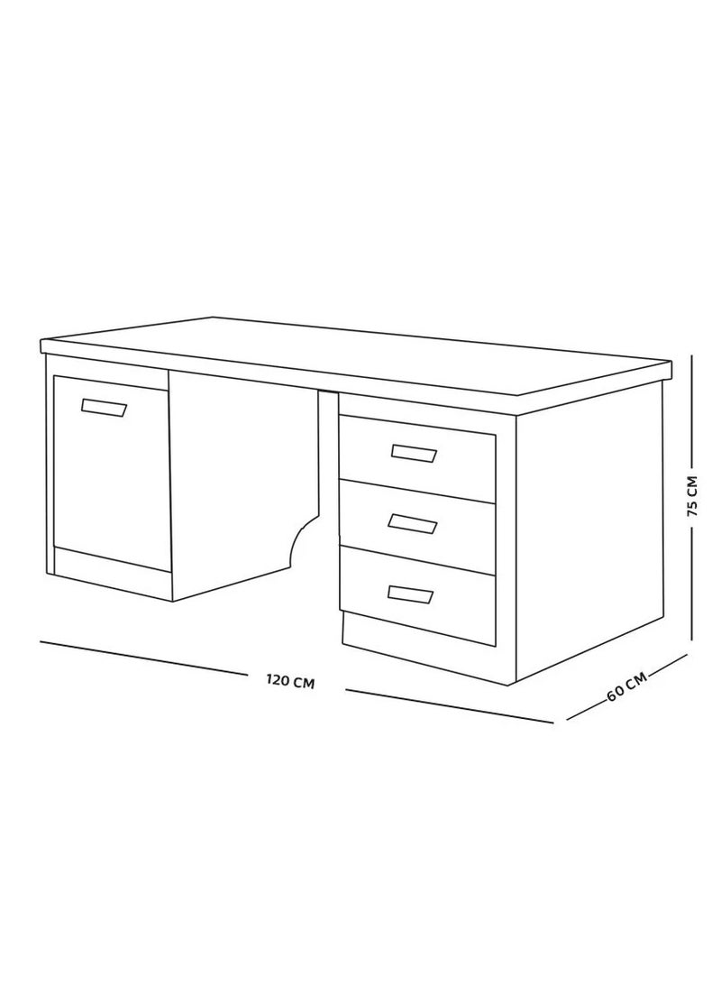 Qasr Albayan Study desk wood120x60 cm brown  - Image 3