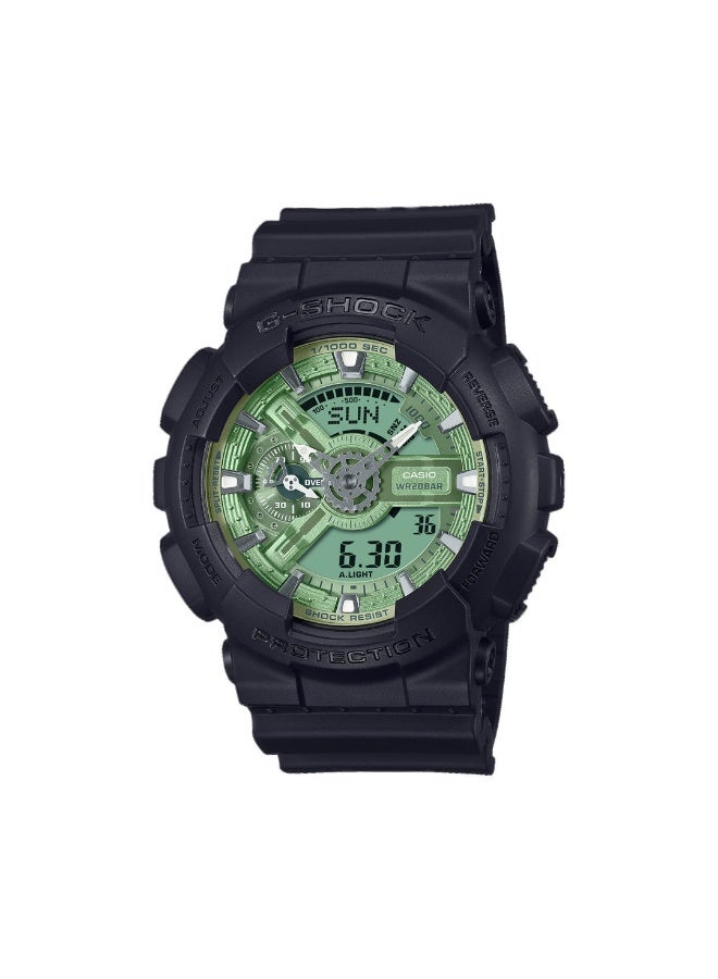 كاسيو ساعة يد كاسيو جي-شوك (Casio G-Shock) تناظرية-رقمية - لون أسود مع ميناء أخضر - Image 2