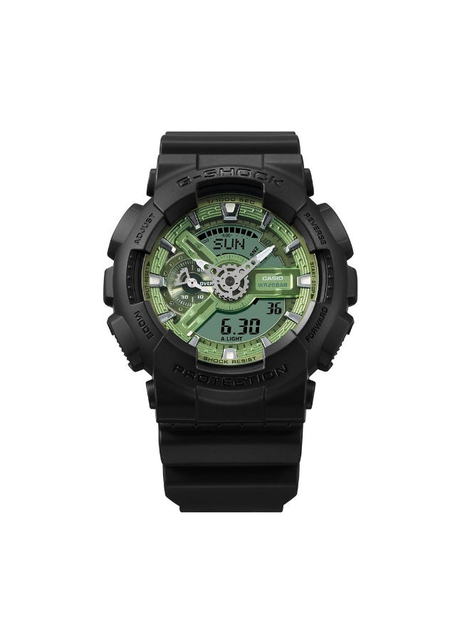 كاسيو ساعة يد كاسيو جي-شوك (Casio G-Shock) تناظرية-رقمية - لون أسود مع ميناء أخضر - Image 1