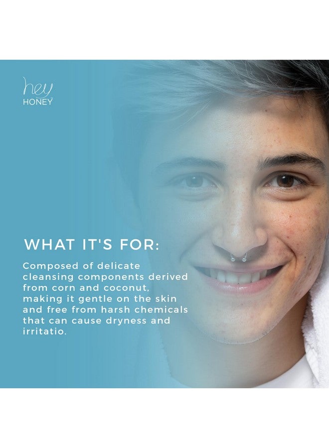 Hey Honey Skincare Be Clear Acne Routine Daily Active Cleansing Face Wash Youth & Young Adults Blemishes Prone Propolis & Gentle Exfoliating Acids Fast & Long Lasting Oil Control 5 Fl Oz - Image 2