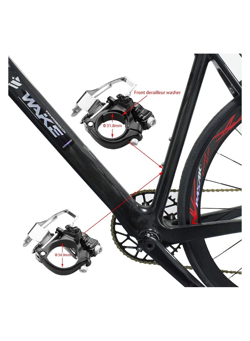 KASTWAVE ناقل حركة أمامي للدراجة بثلاث سرعات، ناقل حركة أمامي للدراجة مصنوع من سبائك الألومنيوم مع مؤشر تروس وكابلات فرامل، متوافق مع الدراجة الجبلية والدراجة الهوائية، يناسب أنبوب بقطر 31.8 إلى 34.9 مم - Image 3