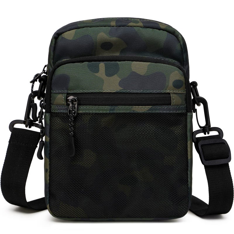 Lohol Small Messenger Bag for Men Women, Water Resistant Adjustable Cross Body Bag Shoulder Bag for Travel Sports (Camo Green) - Image 1