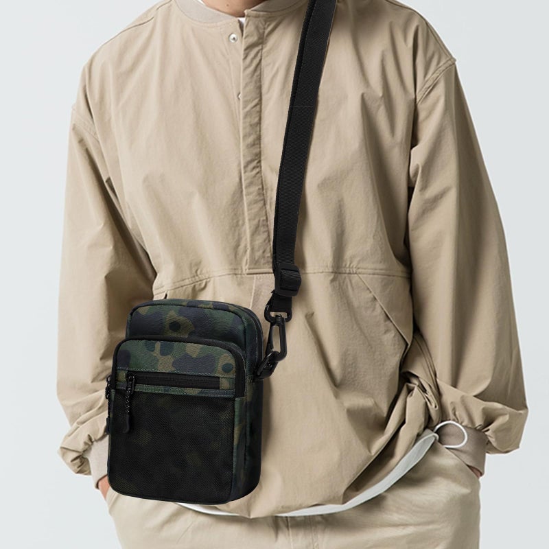 Lohol Small Messenger Bag for Men Women, Water Resistant Adjustable Cross Body Bag Shoulder Bag for Travel Sports (Camo Green) - Image 2