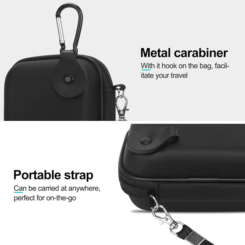 Lacdo Camera Case for Canon PowerShot G7 X Mark III/PowerShot G7 X Mark II 4K Vlogging Camera, Point and Shoot Vlogging Camera Bag Carrying Case, Mesh Pocket fits USB Cable, Batteries, Black+Black - Image 4