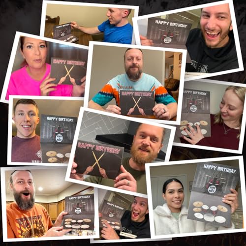 100 GREETINGS Interactive Music Birthday Card - Playable Musical Birthday Cards for Men, Unique Gift for Guitar Players, Drummers & Pianist, Musician Friends & Son, Musical Instrument Touch to Play (Drums) - Image 4