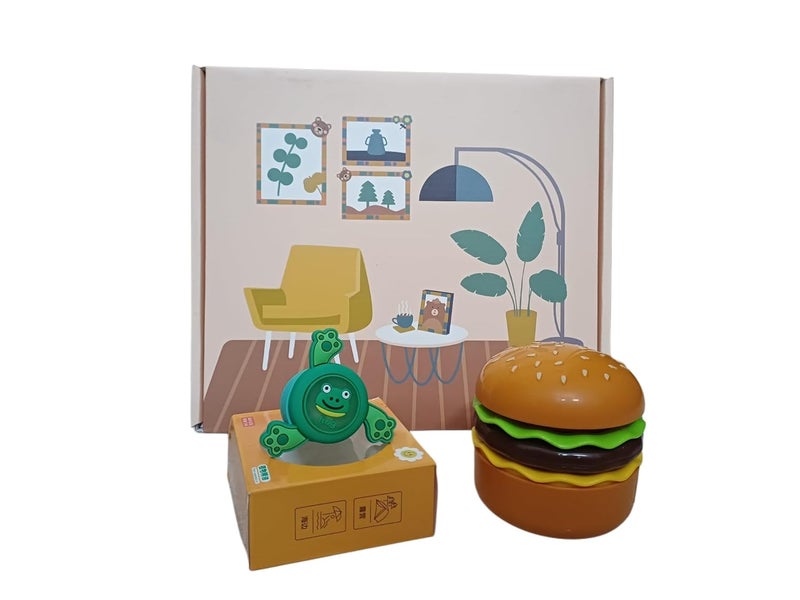 Special Combo Gift Pack Small Study Desk Led Lamp Rechargeable Building Blocks Photo Frame with Spinning Bracelet Slap Band Pack of 3 P - Image 1