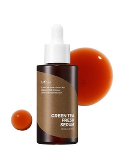 ISNTREE Green Tea Fresh Serum 50ml, 1.69 fl oz | Jeju Green Tea Extract | Controls Excessive Sebum | Balances Oil & Moisture | Relieves & Hydrates Skin | Korean Skincare