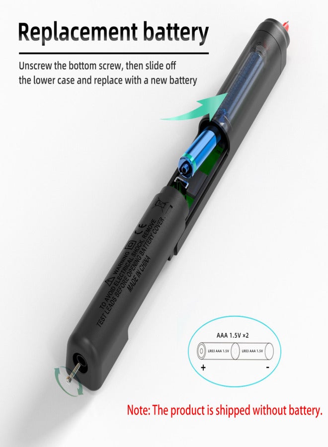 بي سايد جهاز قياس متعدد BSIDE Z1 بشاشة LCD رقمية، كاشف جهد ذكي من نوع القلم، 2000 عداد، جهد تيار مستمر/تيار متردد، مقاومة التردد، استمرارية NCV، سلك حي، سلك محايد، جهاز فحص - Image 3
