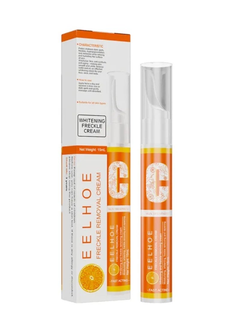 EELHOE Whitening Freckle Removal Cream Vitamin C Whitening Anti Freckle Cream Pen Effectively Remove the Freckles Triple Action Blemish Skin Corrector Serum Instant Blemish Removal Gel Acne Spots Removal Cream 15ml - Image 1
