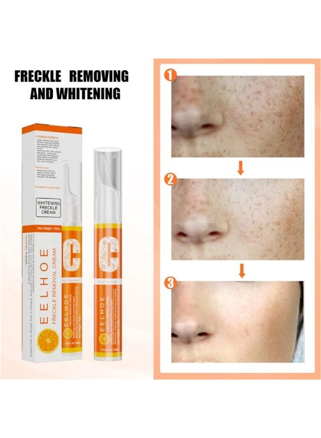 EELHOE Whitening Freckle Removal Cream Vitamin C Whitening Anti Freckle Cream Pen Effectively Remove the Freckles Triple Action Blemish Skin Corrector Serum Instant Blemish Removal Gel Acne Spots Removal Cream 15ml - Image 2