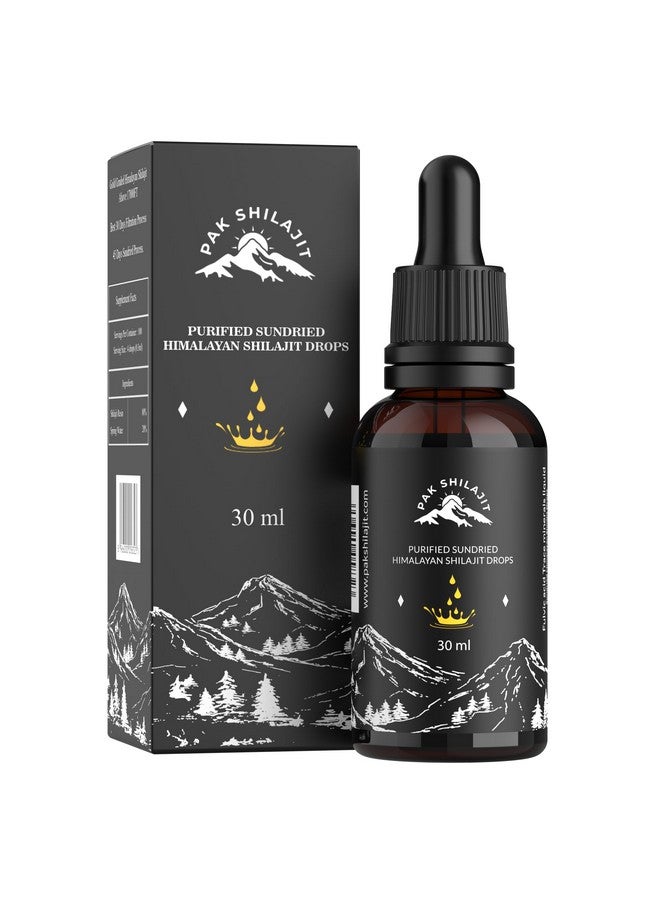 PakShilajit® Sun Dried Himalayan Shilajit Liquid Drops, Most Premium & Organic Gold Graded Shilajit Drops Above 17000FT (30ML Pack), Rich in Fulvic Acid Humic Acid Natural Supplement - Image 1