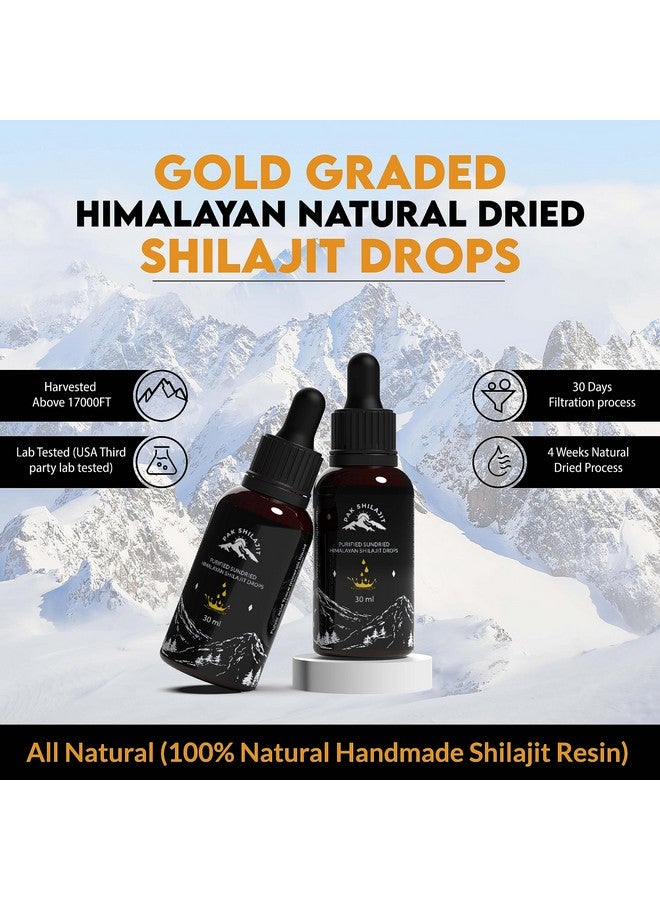 PakShilajit® Sun Dried Himalayan Shilajit Liquid Drops, Most Premium & Organic Gold Graded Shilajit Drops Above 17000FT (30ML Pack), Rich in Fulvic Acid Humic Acid Natural Supplement - Image 2