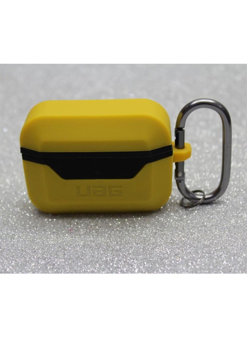 UAG Ecosystem Compatible with AirPod Pro Case Full-Body Protective Soft-Touch Hard Case with Detachable Carabiner, Standard Issue Hard Case (Yellow - Black) - Image 1