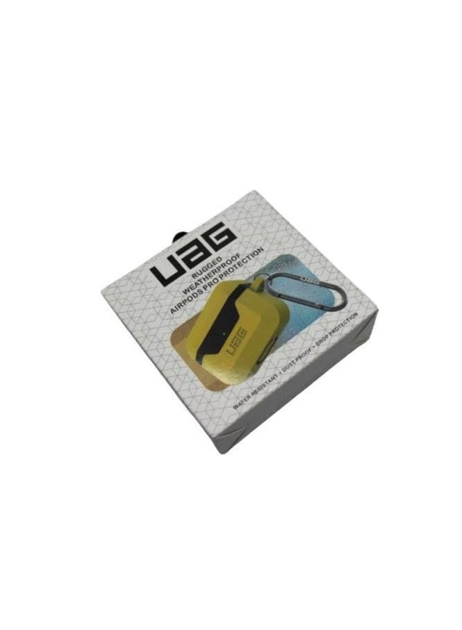 UAG Ecosystem Compatible with AirPod Pro Case Full-Body Protective Soft-Touch Hard Case with Detachable Carabiner, Standard Issue Hard Case (Yellow - Black) - Image 2
