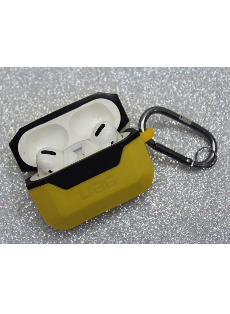 UAG Ecosystem Compatible with AirPod Pro Case Full-Body Protective Soft-Touch Hard Case with Detachable Carabiner, Standard Issue Hard Case (Yellow - Black) - Image 4