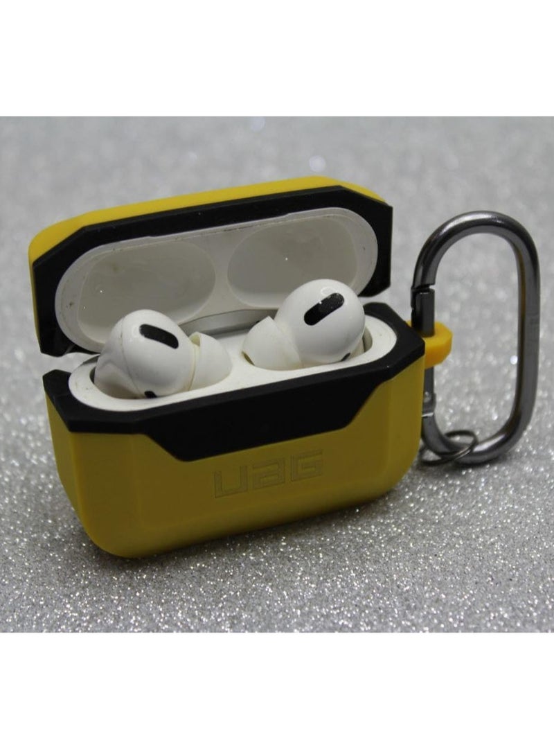 UAG Ecosystem Compatible with AirPod Pro Case Full-Body Protective Soft-Touch Hard Case with Detachable Carabiner, Standard Issue Hard Case (Yellow - Black) - Image 3