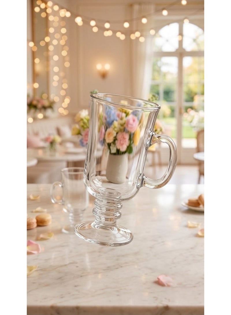 Rayan 6-piece juice glass set with an elegant design and handle, 230ml - Image 3